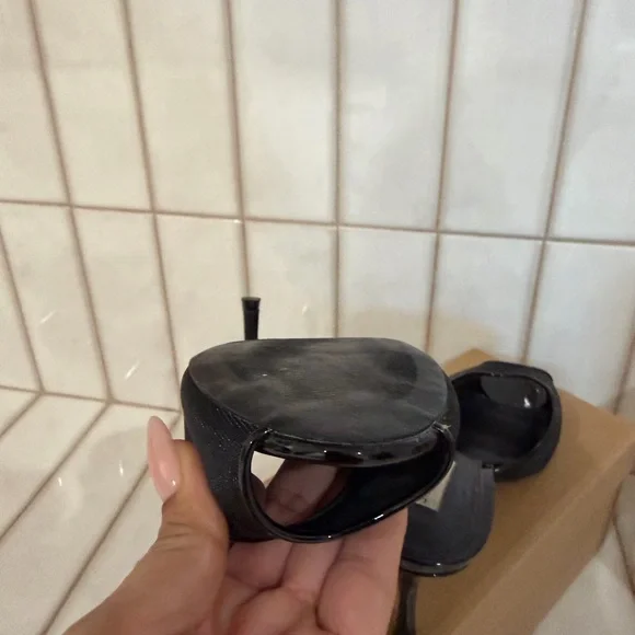 Steve Madden Black Peep-Toe Heels - Picture 4 of 5